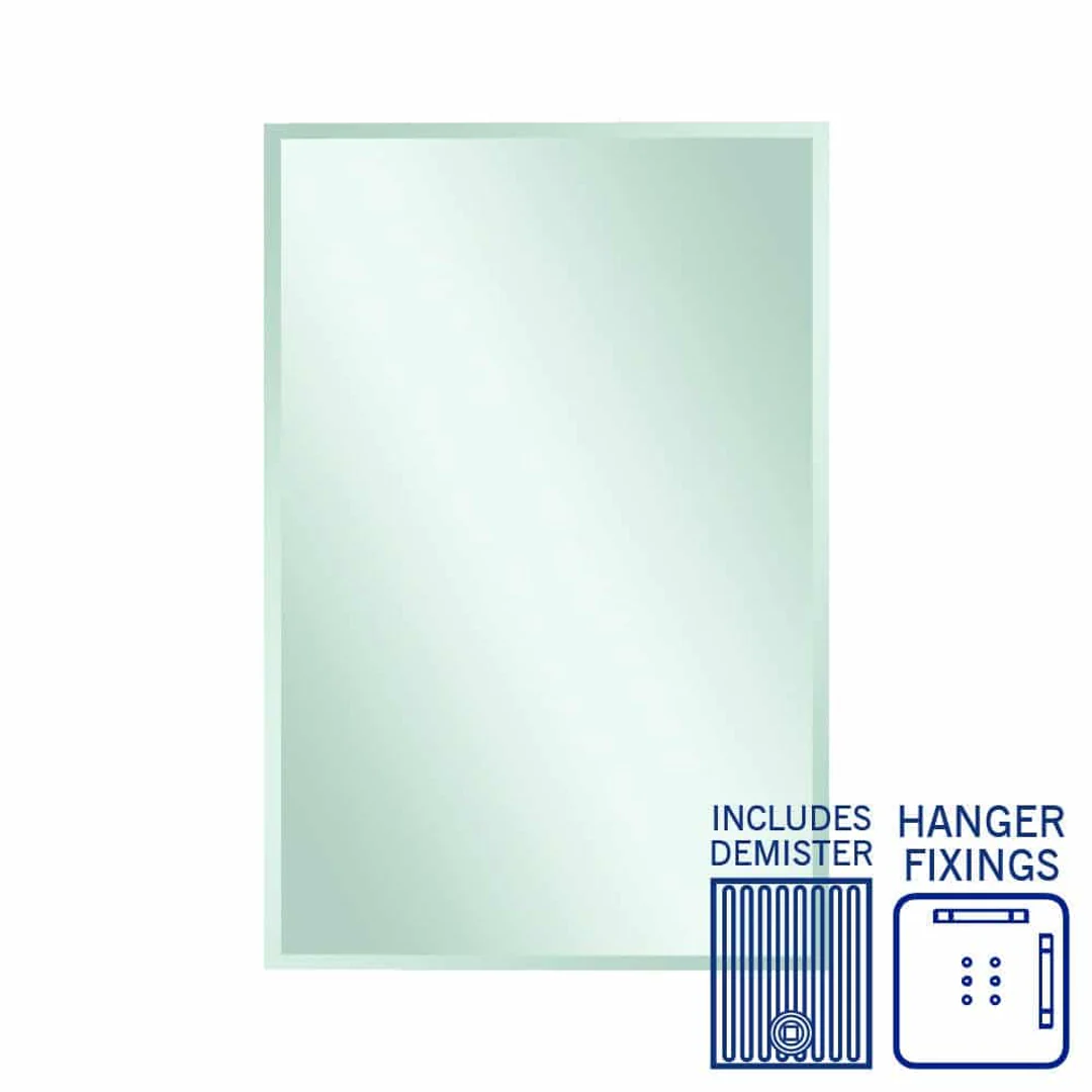 Thermogroup Montana Rectangle 25mm Bevel Edge Mirror 1200x800mm - With Hangers and Demister - Image 2