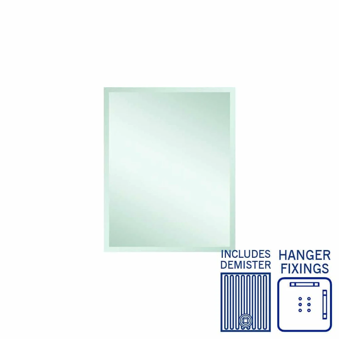 Thermogroup Montana Rectangle 25mm Bevel Edge Mirror 600x750mm - With Hangers and Demister - Image 2