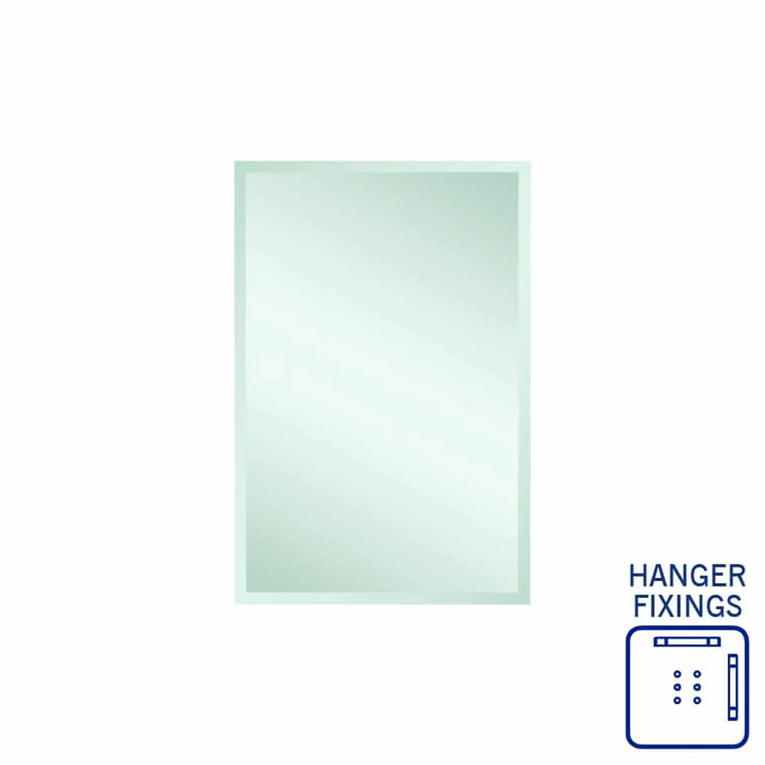 Thermogroup Montana Rectangle 25mm Bevel Edge Mirror 600x900mm - With Hangers - Image 2