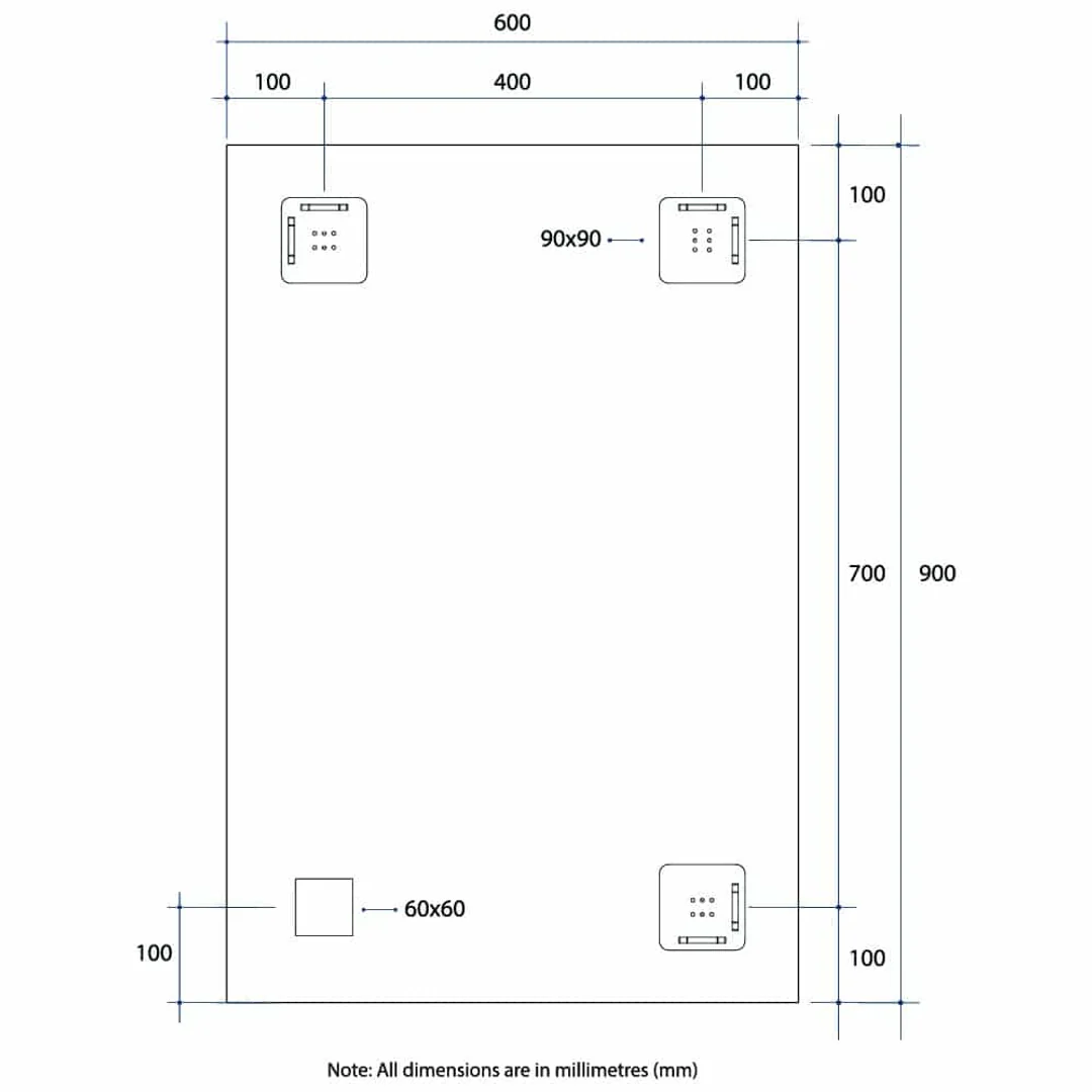 Thermogroup Montana Rectangle 25mm Bevel Edge Mirror 600x900mm - With Hangers and Demister - Image 6