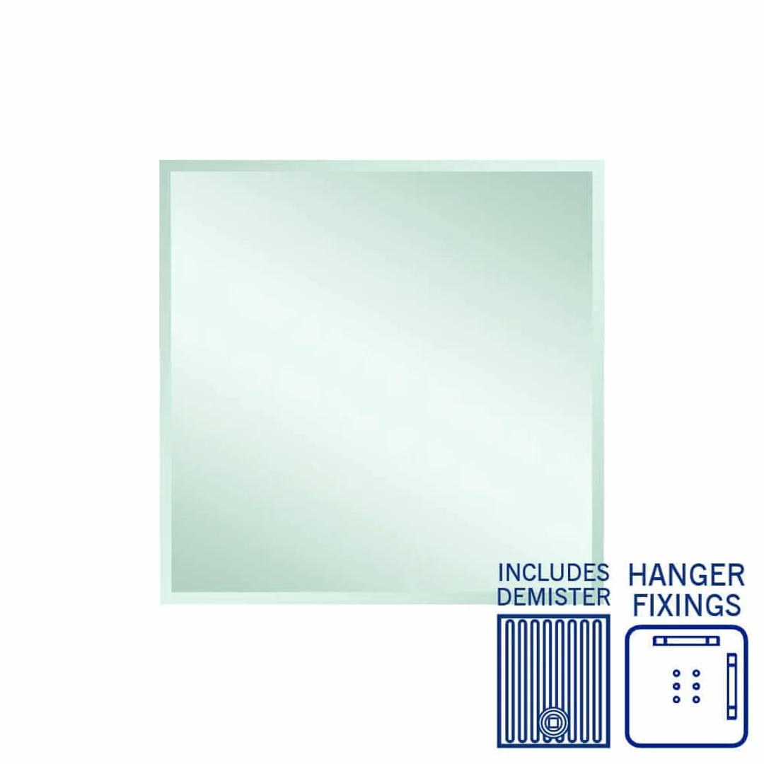 Thermogroup Montana Rectangle 25mm Bevel Edge Mirror 900x900mm - With Hangers and Demister - Image 2