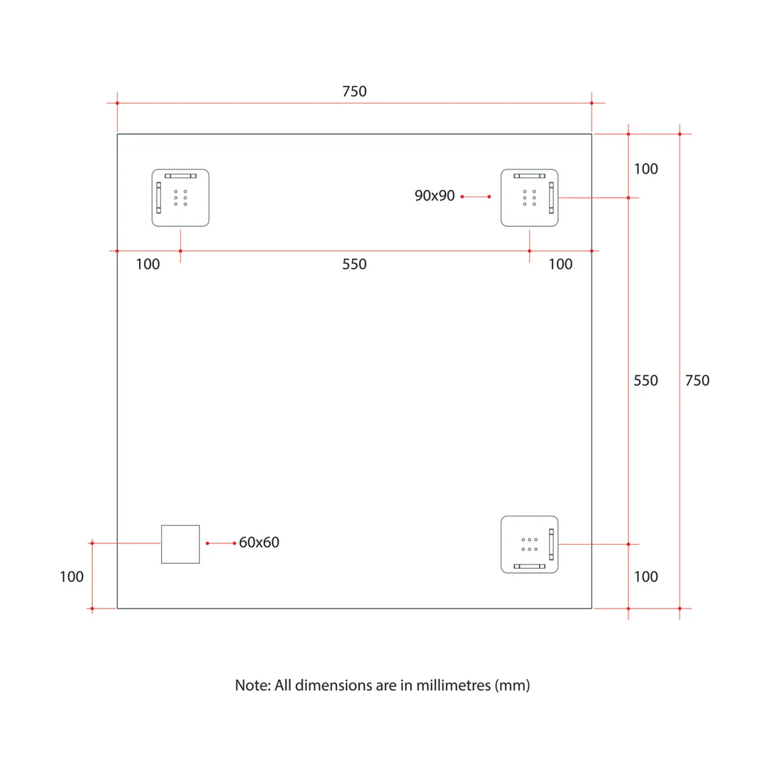 Thermogroup Montana Square 25Mm Bevel Edge Mirror-600X750Mm - With Hangers - Image 6