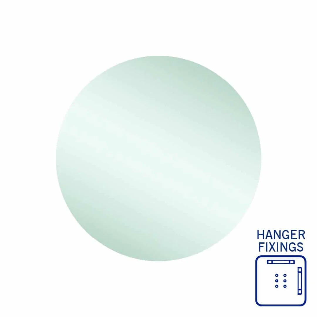 Thermogroup Rio Polished Edge Round Mirror 600mmØ - With Hangers - Image 2