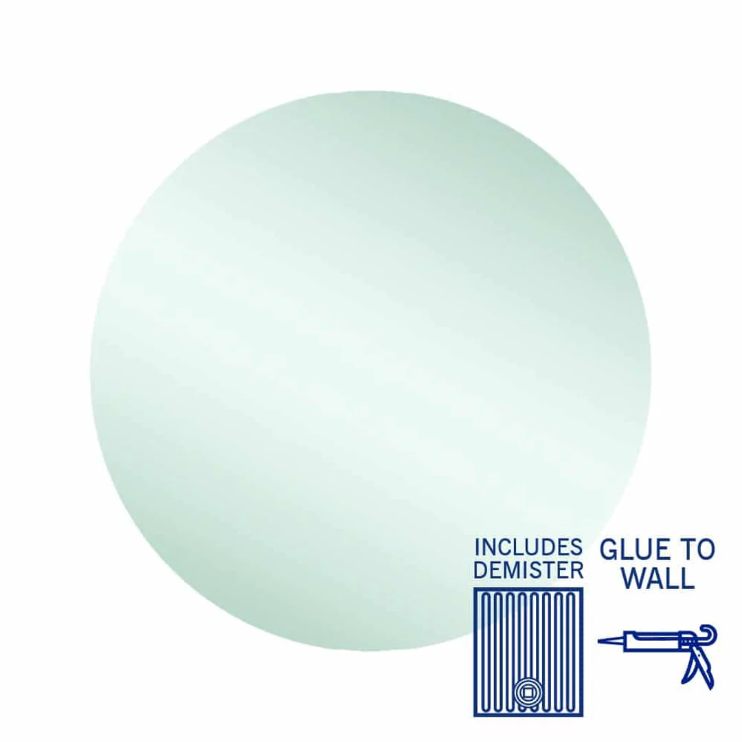Thermogroup Rio Polished Edge Round Mirror 700mmØ - Glue-to-Wall and Demister - Image 2