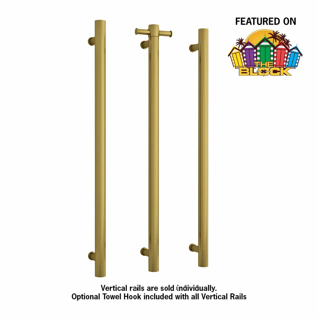 Thermogroup STRAIGHT/ ROUND VERTICAL BAR 30WATT BRUSHED GOLD