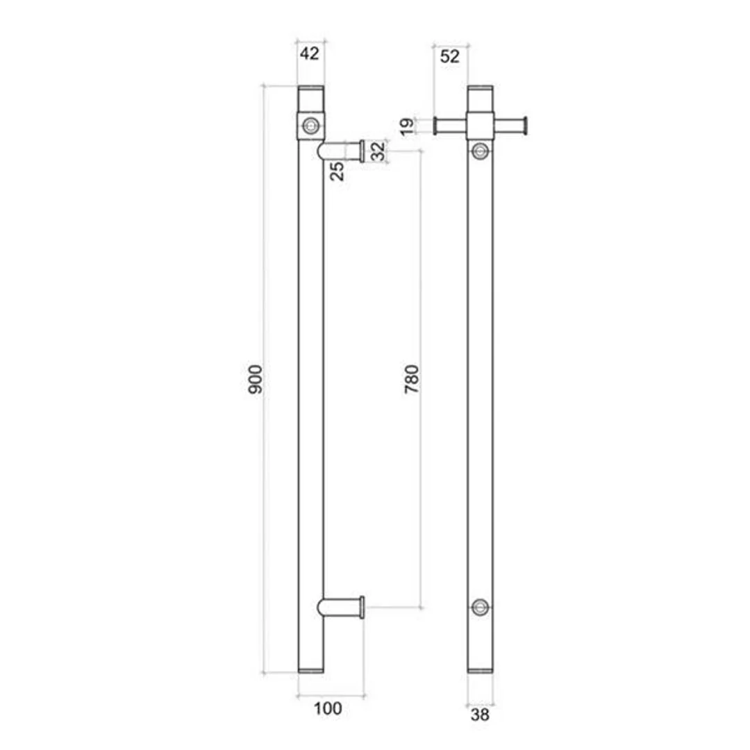 Thermogroup STRAIGHT/ ROUND VERTICAL BAR 30WATT BRUSHED GOLD - Image 4