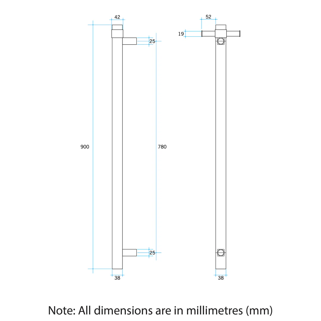 Thermorail STRAIGHT/RND 12VLT VERTCL BAR 900X142X100MM 30W - Image 7