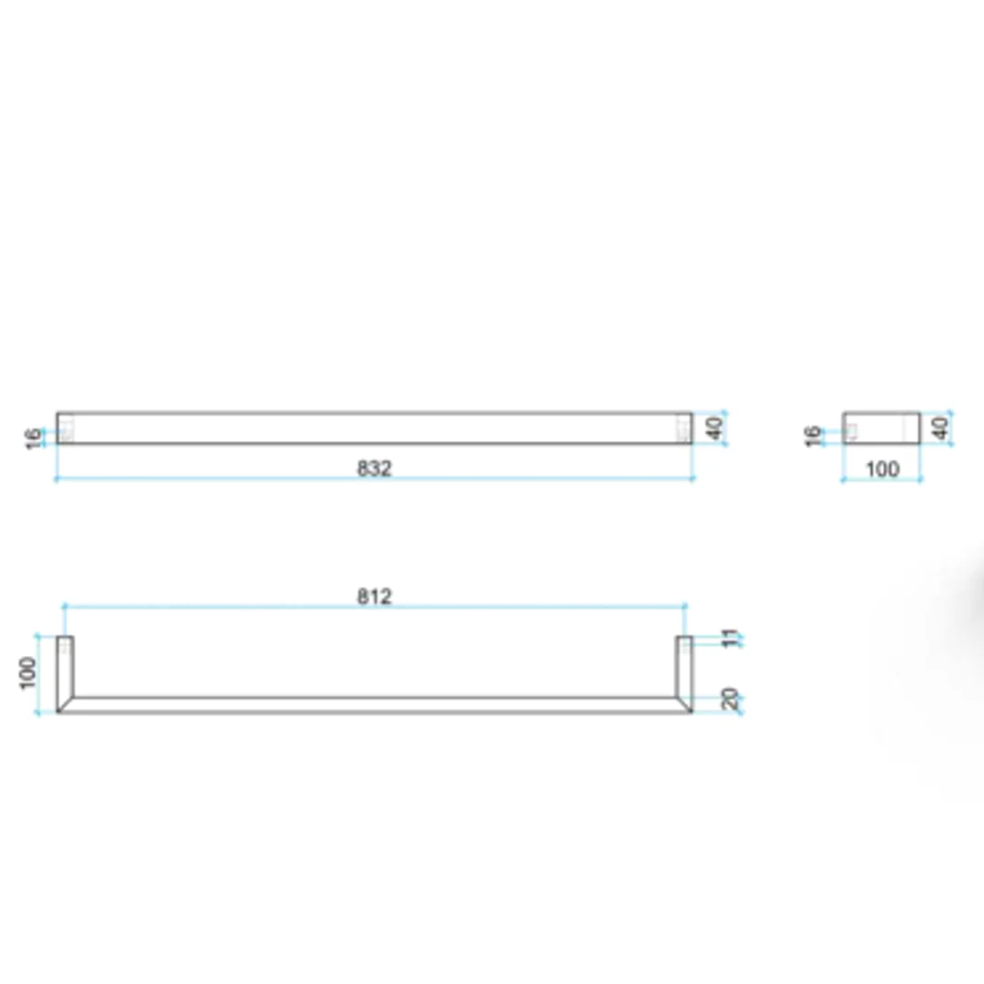 Thermorail UNHEATED STRAIGHT/SQUARE SINGLE BARS 832X40X100MM 1 BARS(THERMOGRP P#:USS8) - Image 2