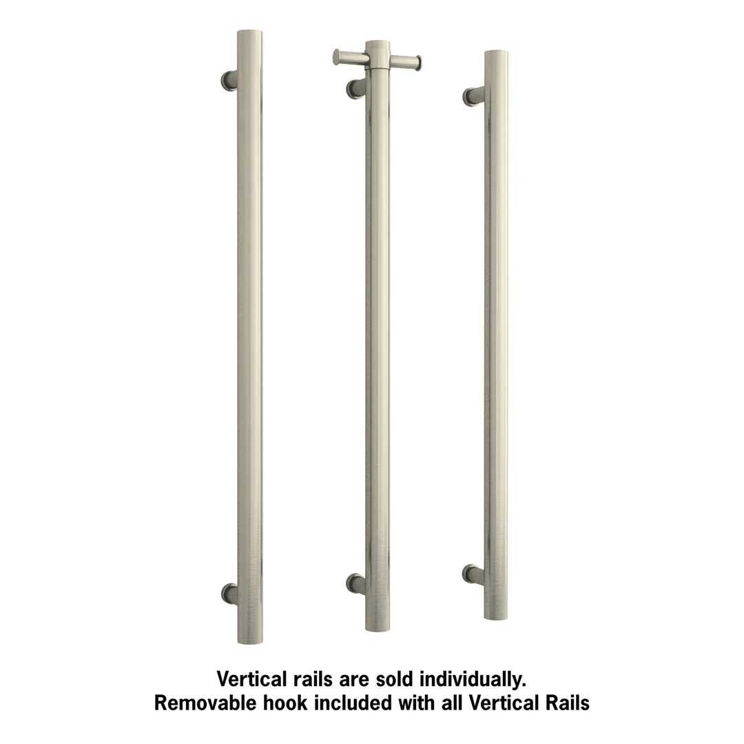 Thermorail Straight/Round 240Volt Vertical Bar 900X142X100Mm 20Watt With Optional Hook Brsh Nickel - Image 3