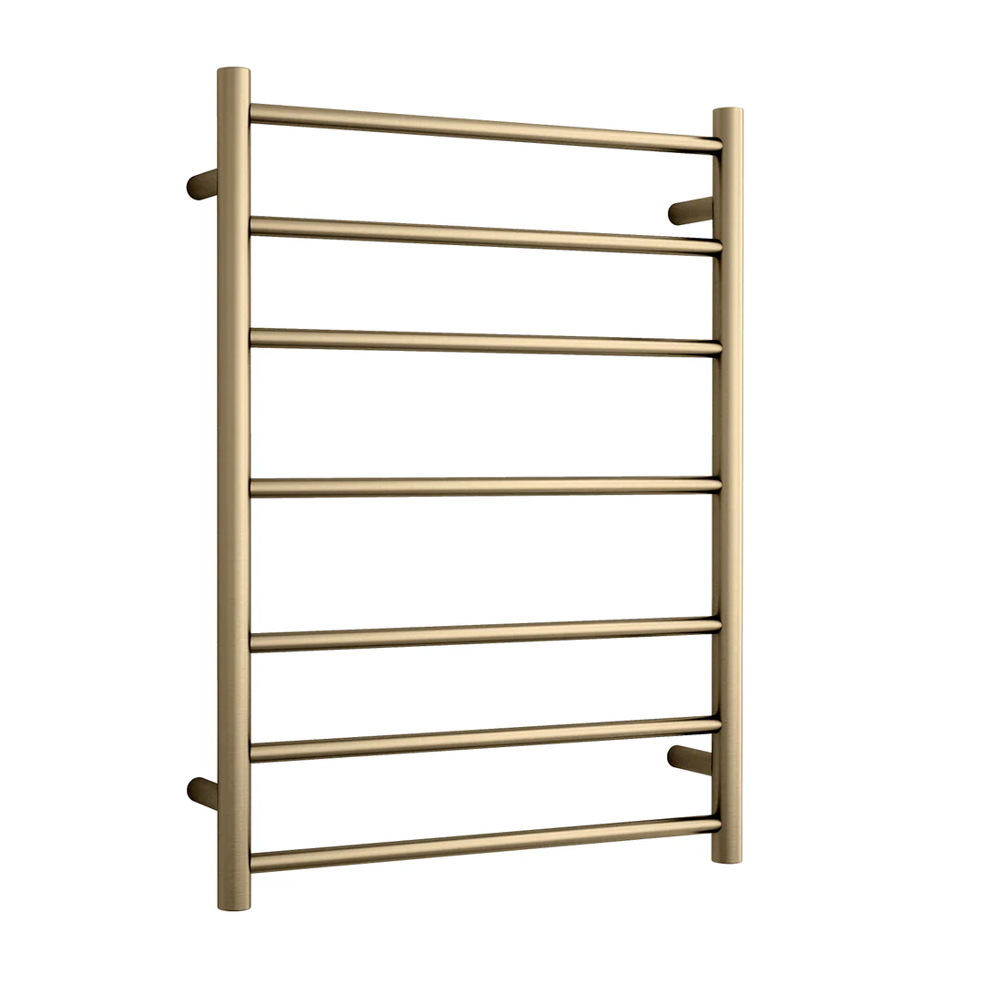Thermorail STRAIGHT/ROUND 600X800X122MM 80WATTS 7 BARS - BRUSHED BRASS