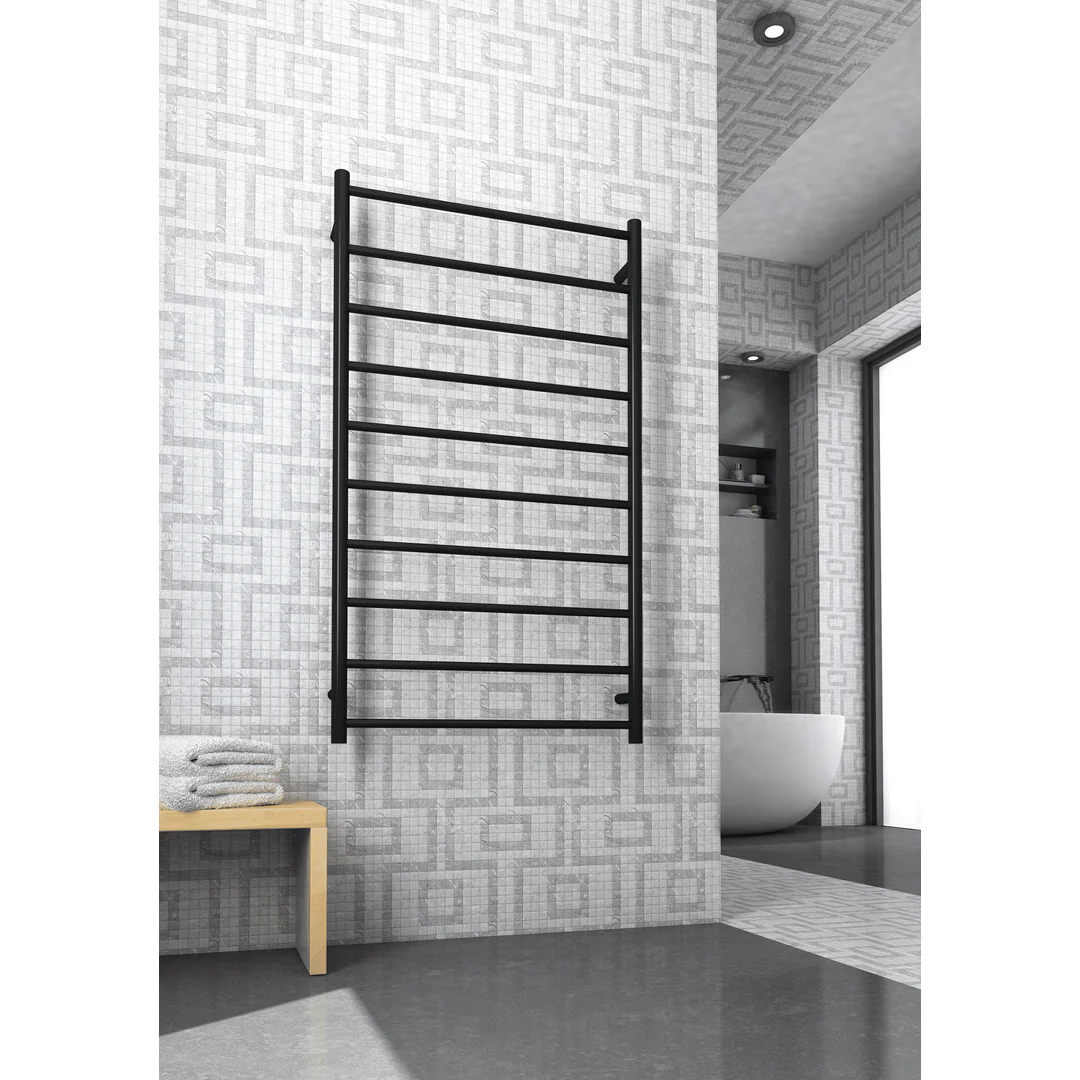 Thermorail Straight/Round 700x1200x122mm 162Watts 10 Bars - Matt Black - Image 3