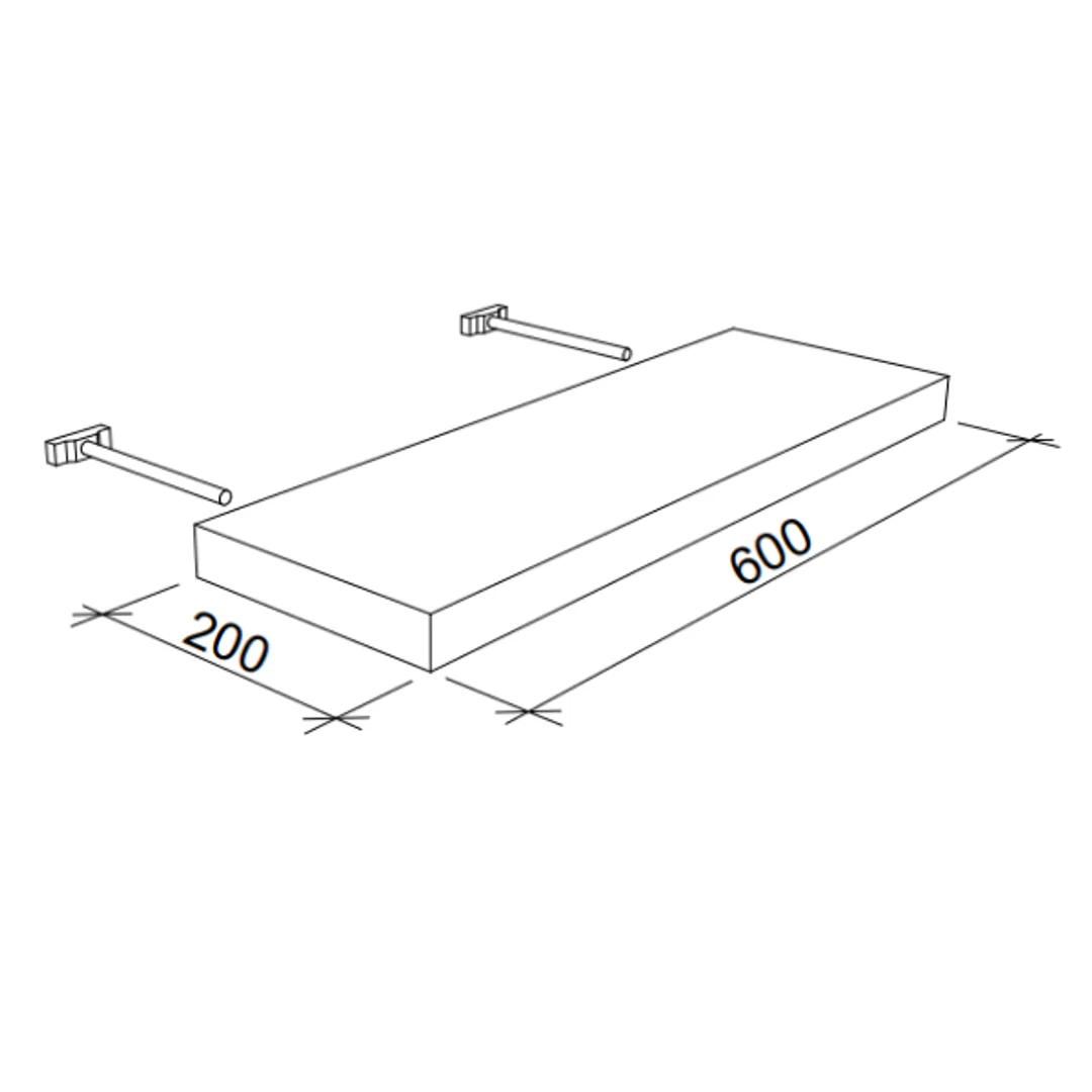 Timberline Splice Floating Shelf 600mm - Image 3