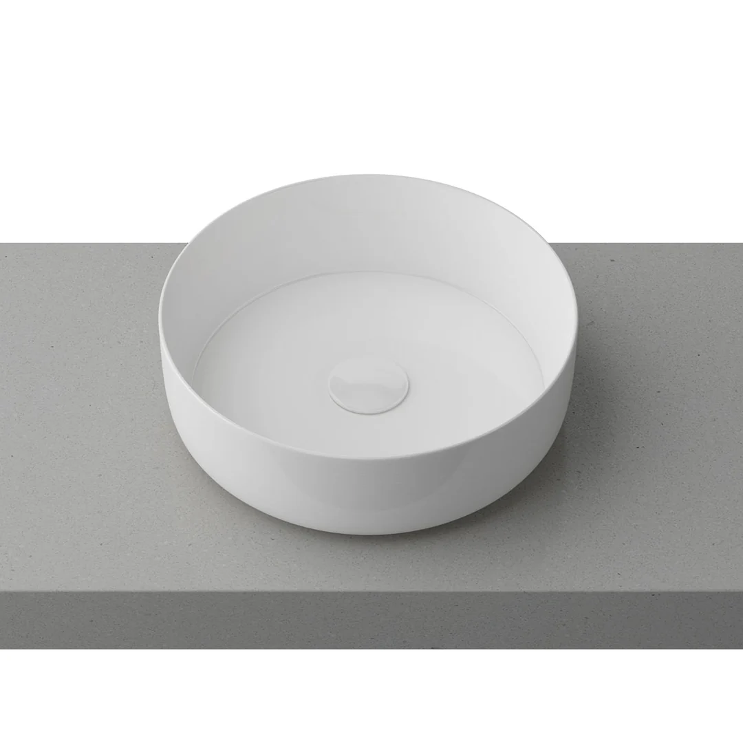 Timberline Allure Above Counter Ceramic Basin Gloss White