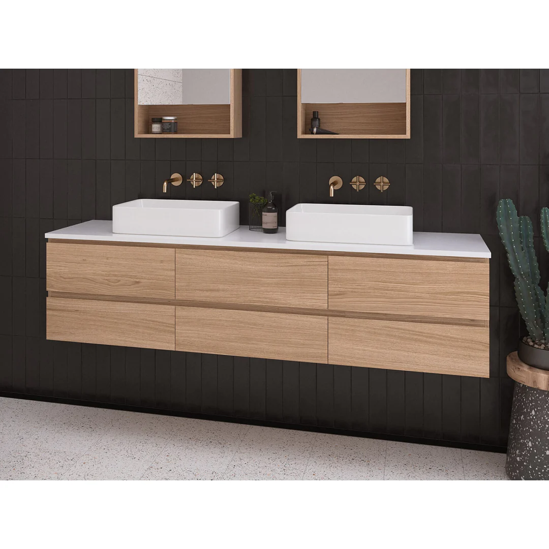 Timberline Ashton Wall Hung Vanity 1800mm Double Bowl - Cabinet Only