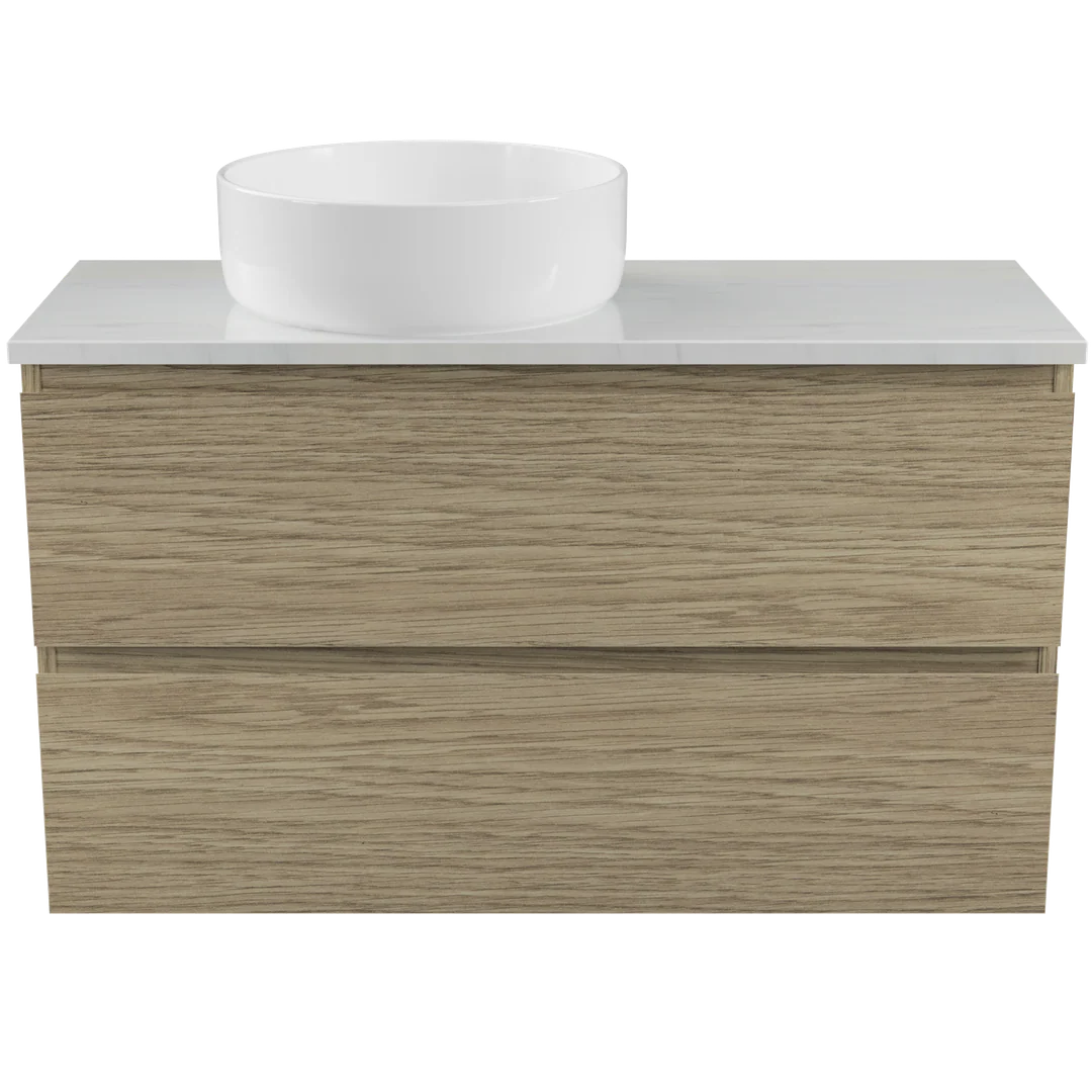 TIMBERLINE BILLIE VANITY 900MM LEFT WG BASIN SILKSURFACE AC TOP WALL HUNG