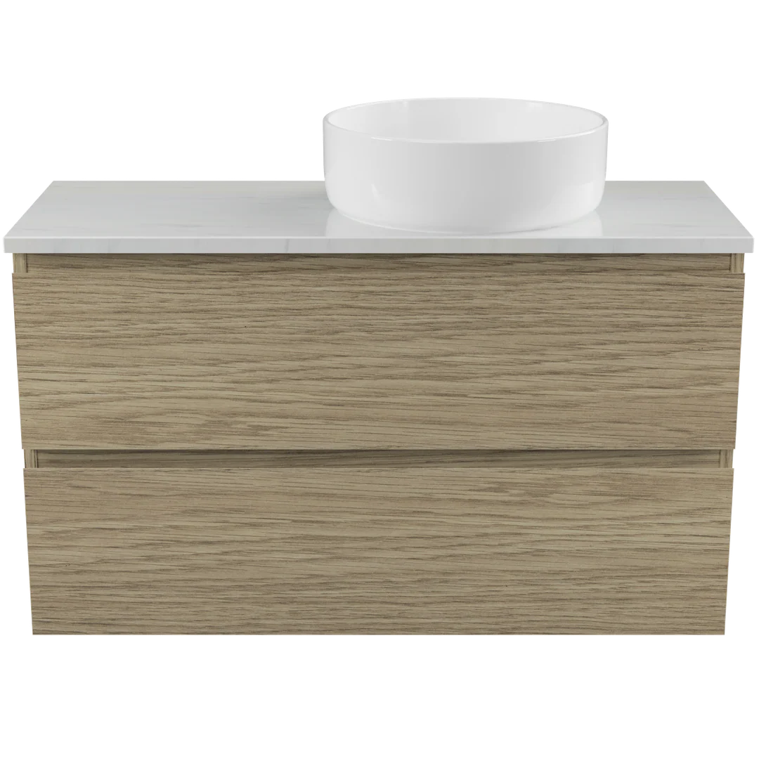 TIMBERLINE BILLIE VANITY 900MM RIGHT WG BASIN SILKSURFACE AC TOP WALL HUNG