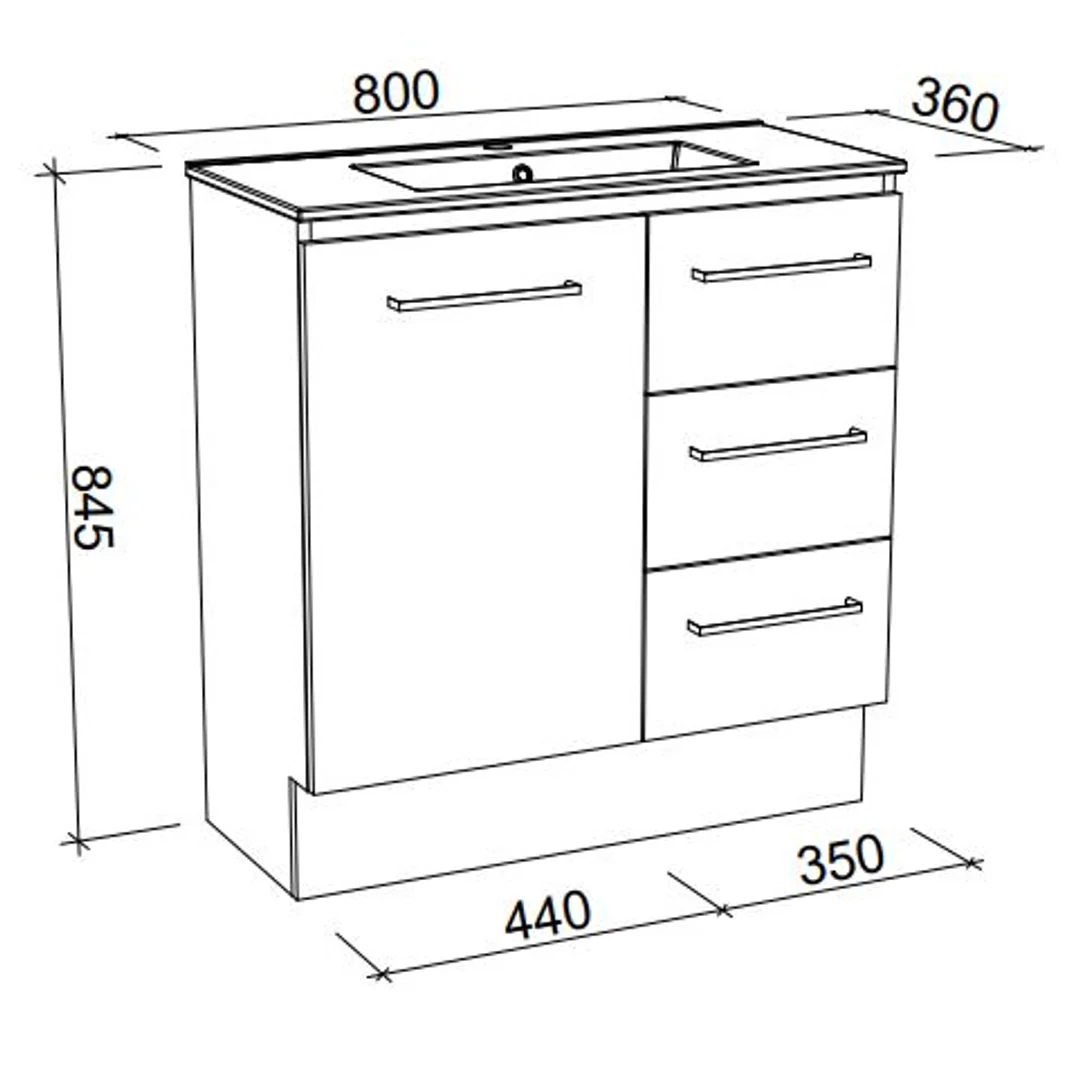 TIMBERLINE FLORIDA ENSUITE 800 F/STANDING VANITY URBAN TOP - Image 2