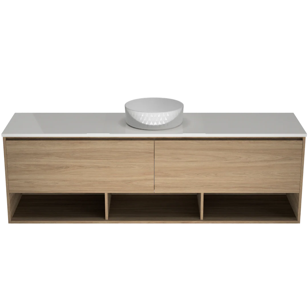 TIMBERLINE KANSAS VANITY 1800MM CENTRE WG BASIN SILKSURFACE AC TOP WALL HUNG