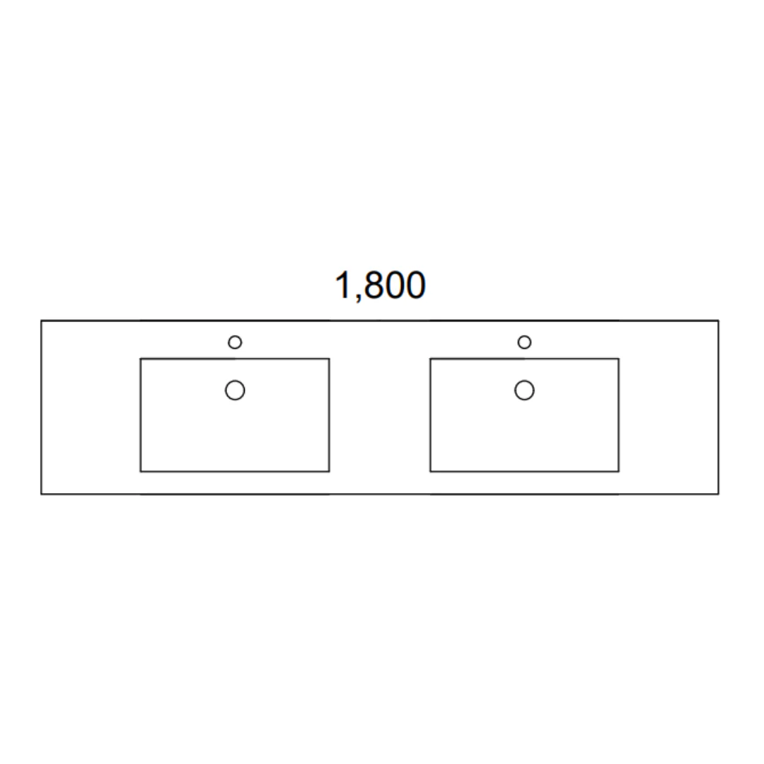 TIMBERLINE KANSAS VANITY 1800MM DOUBLE WG BASINS SILKSURFACE AC TOP WALL HUNG - Image 2