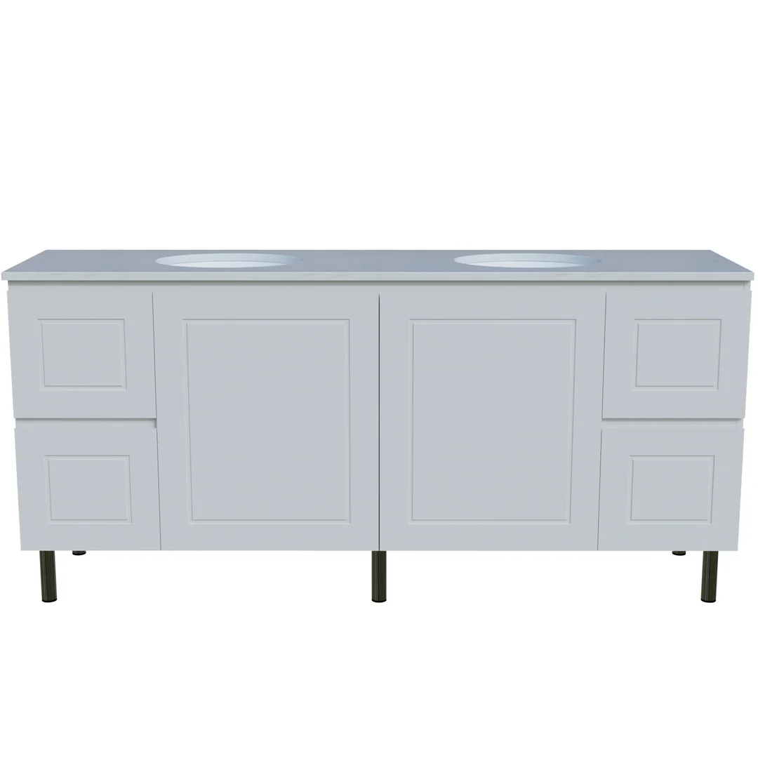 Timberline Nevada Classic 1800 Dbl Silksurface White Gloss U/C Basin On Legs