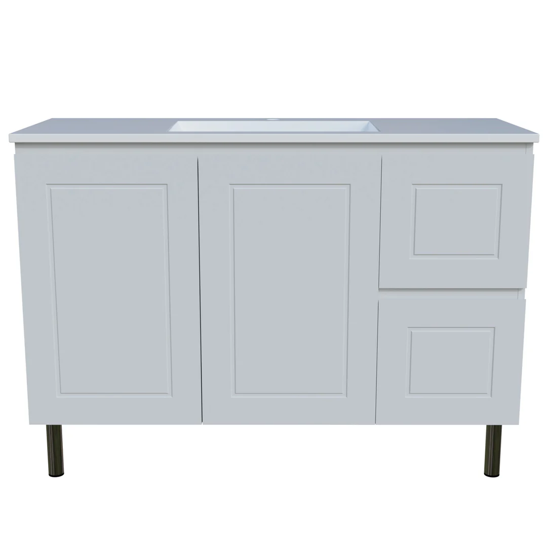 Timberline Nevada Classic Vanity 1200mm Left Bowl Regal Top On Legs