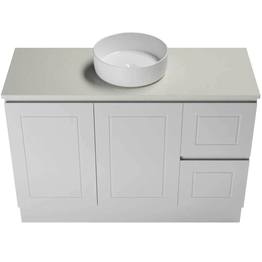 Timberline Nevada Classic Vanity 1200mm Right Wg Basin Silksurface Ac Top Floor