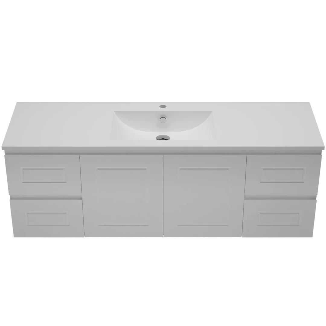 Timberline Nevada Classic Vanity 1500 Single Bowl Alpha Ceramic Top Wall Hung