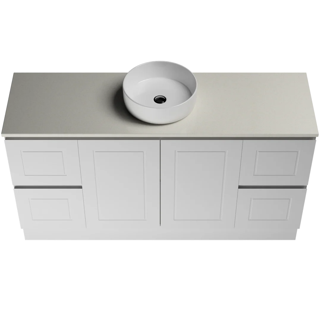 Timberline Nevada Classic Vanity 1500mm Right Wg Basin Silksurface Ac Top Floor