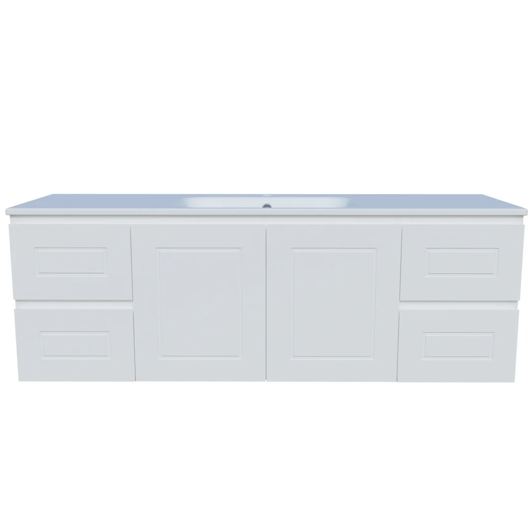 Timberline Nevada Classic Vanity 1500mm  Single Bowl Haven Top  Wall Hung