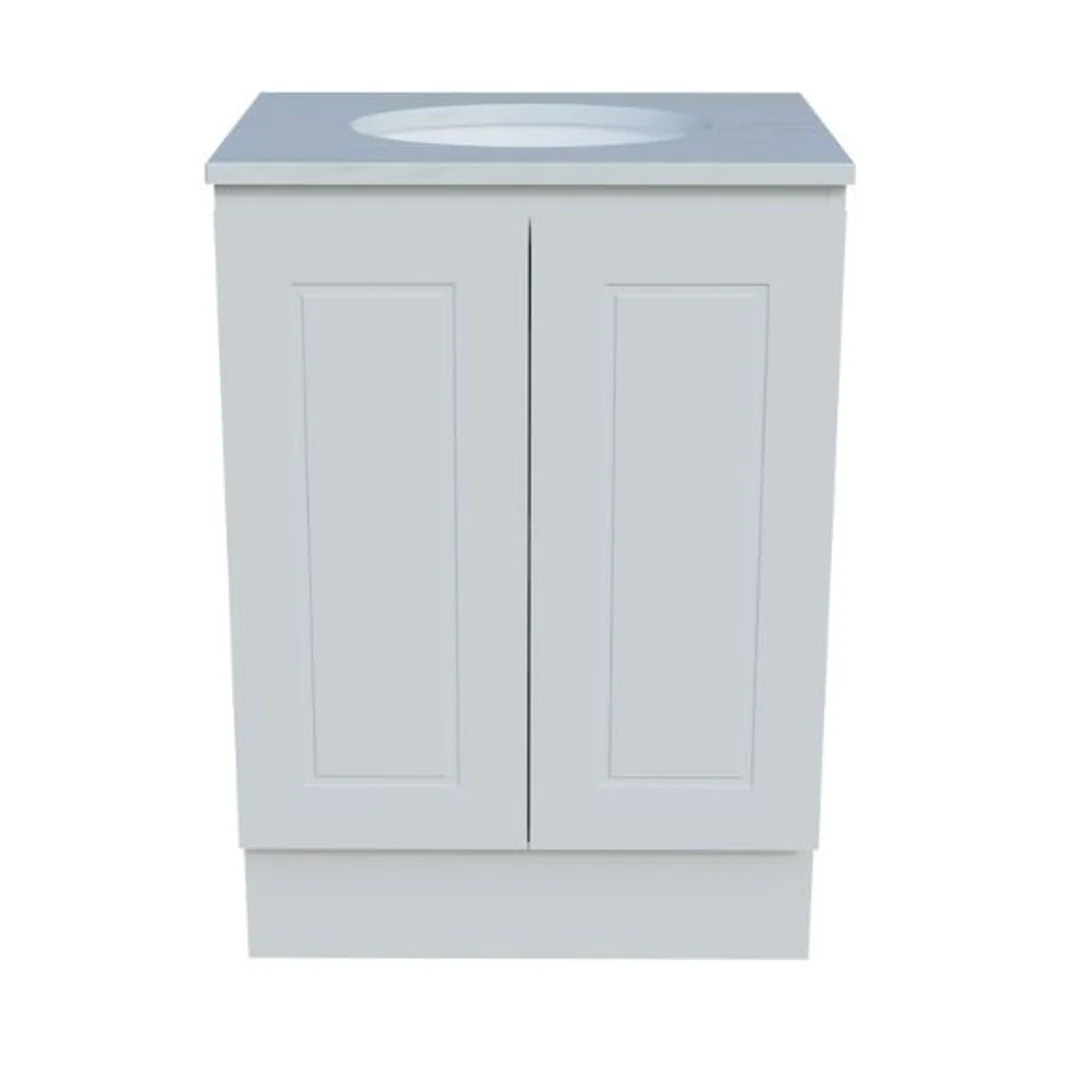 Timberline Nevada Classic Vanity 600 Silksurface White Gloss U/C Basin F/Stand - Image 2