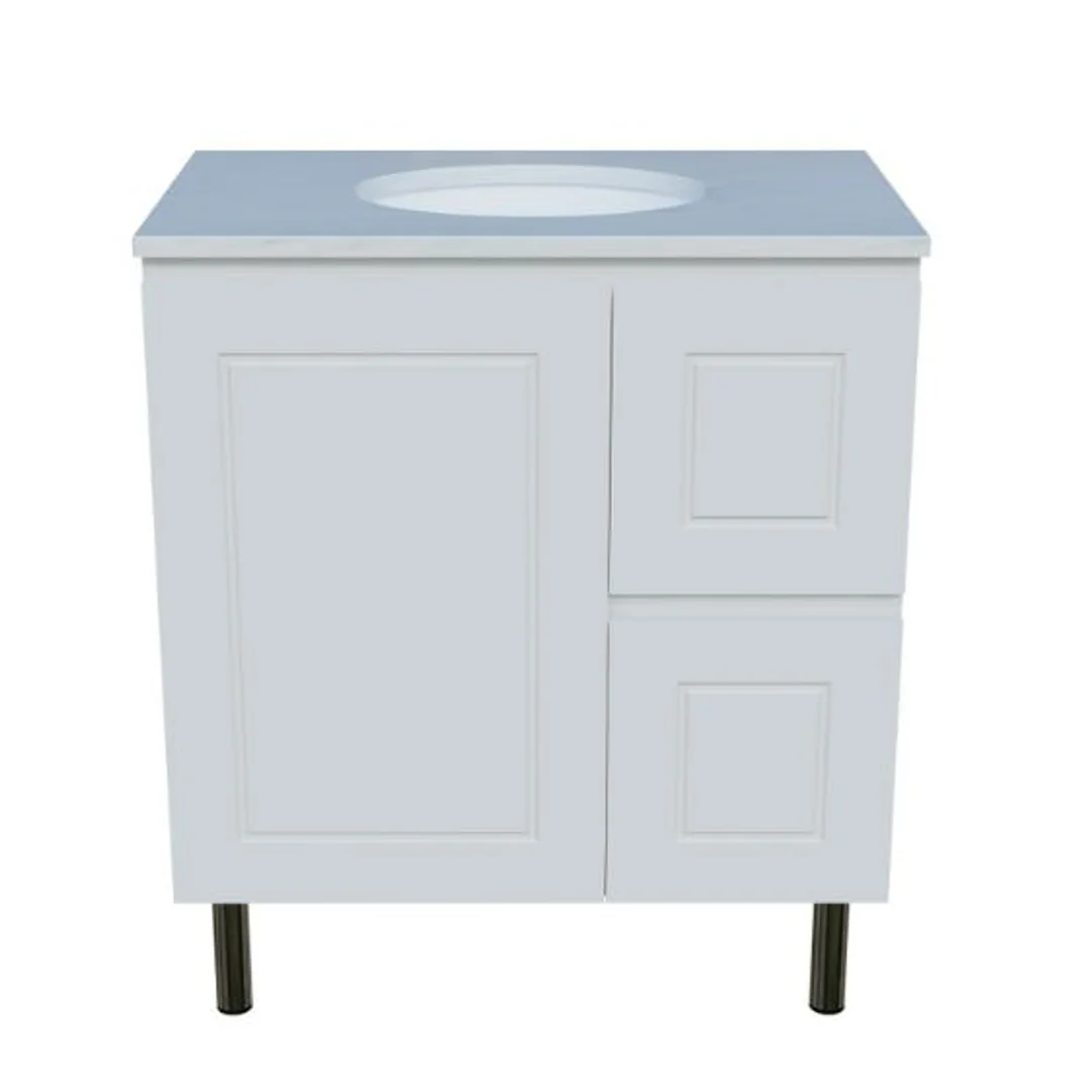 Timberline Nevada Classic Vanity 750 Silksurface White Gloss U/C Basin On Legs - Image 2