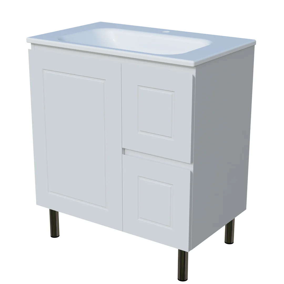 Timberline Nevada Classic Vanity 750mm Centre Bowl Stadium Top On Legs