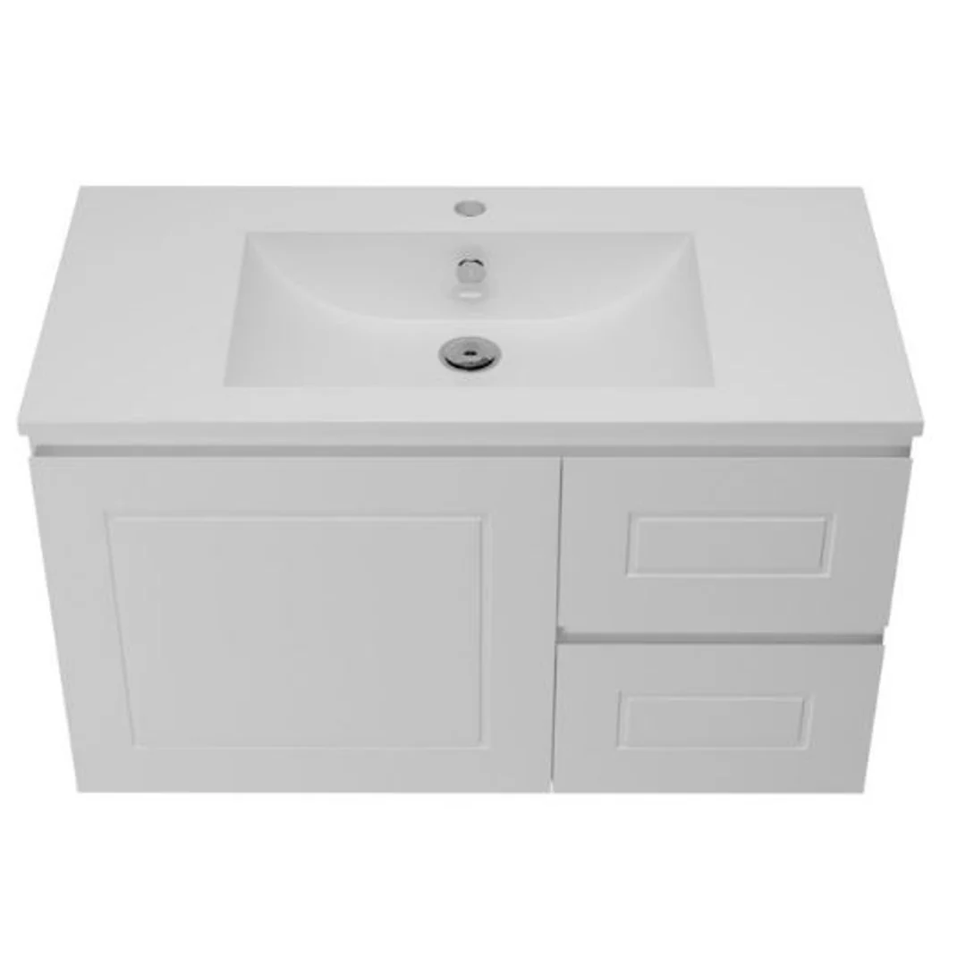 Timberline Nevada Classic Vanity 900 Alpha Offset Ceramic Top Wall Hung - Image 2