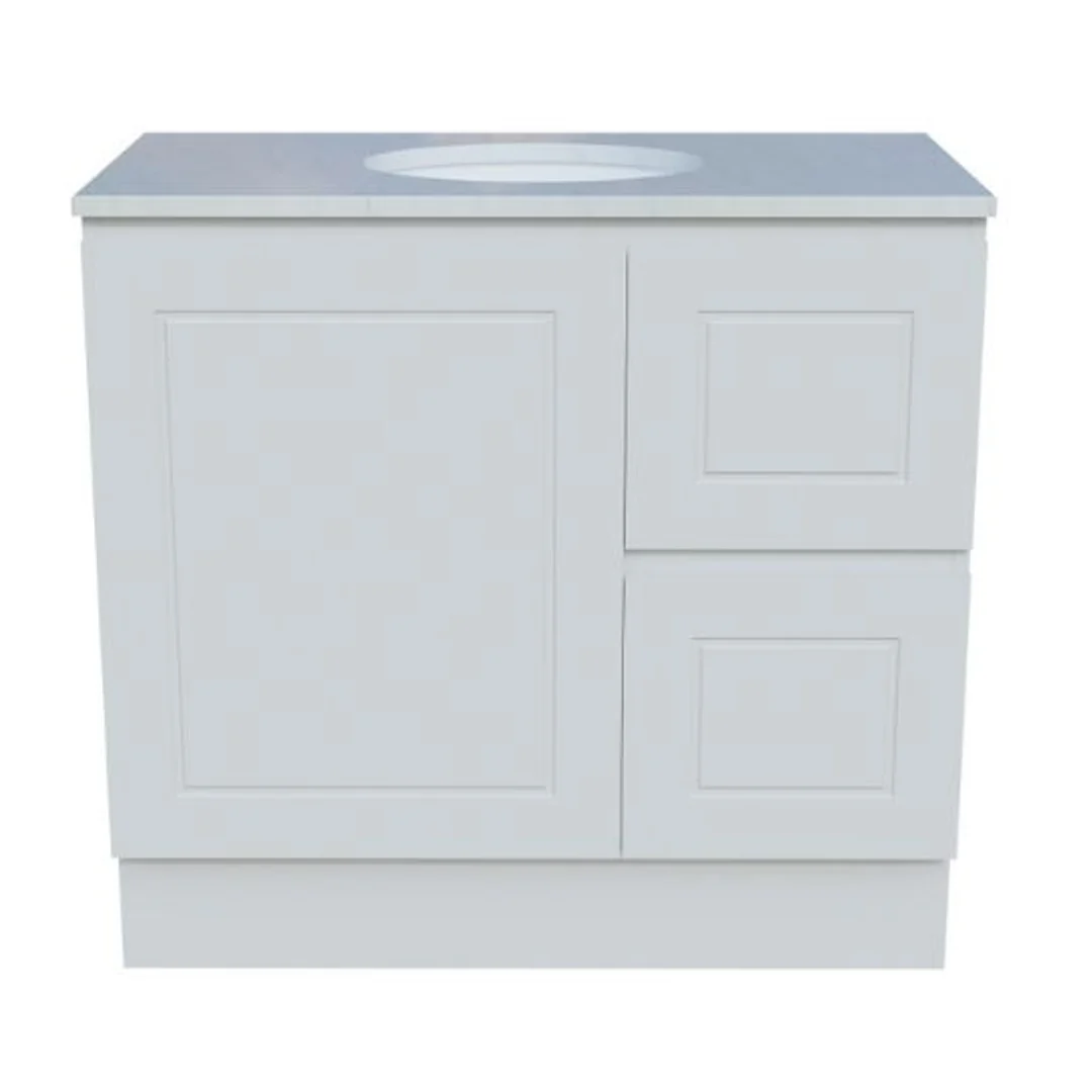 Timberline Nevada Classic Vanity 900 Silksurface White Gloss U/C Basin F/Stand - Image 2