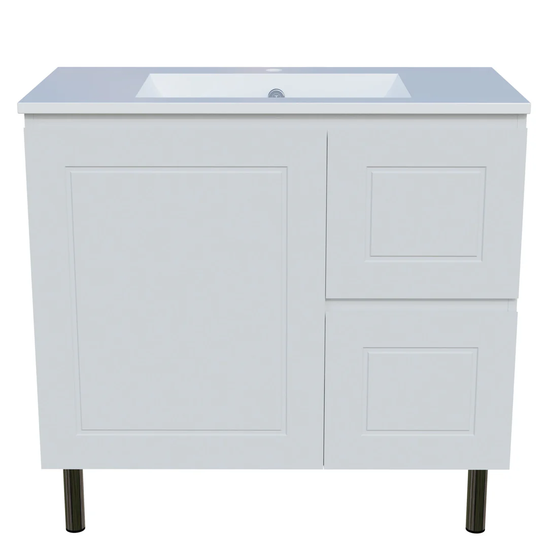 Timberline Nevada Classic Vanity 900mm Right Bowl Alpha Top On Legs
