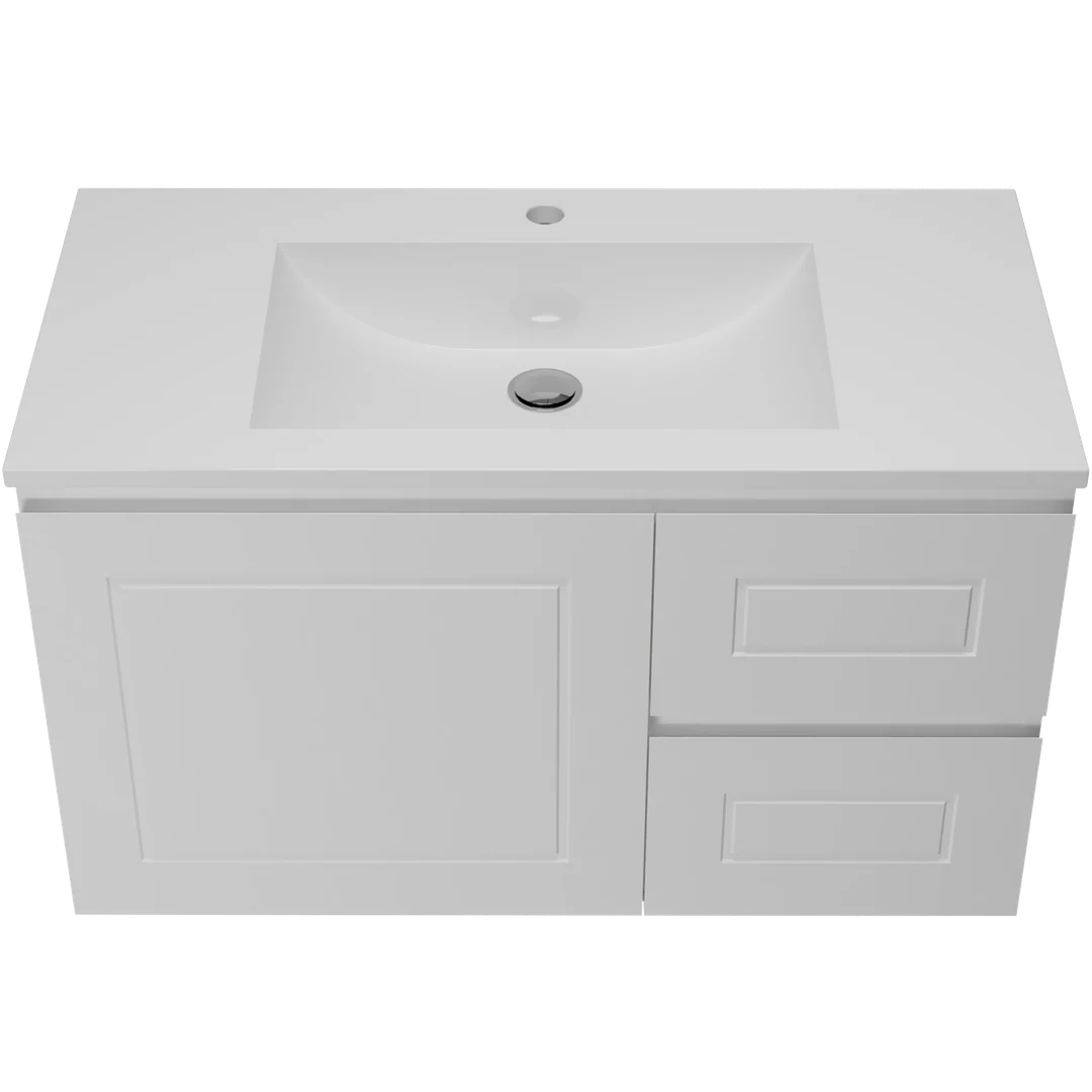 Timberline Nevada Classic Vanity 900mm Right Bowl Regal Top Wall Hung
