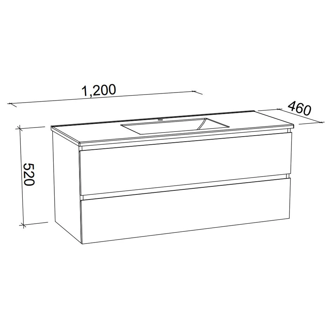 Timberline Nevada Plus 1200mm Wall Hung Vanity Alpha Top - Image 4