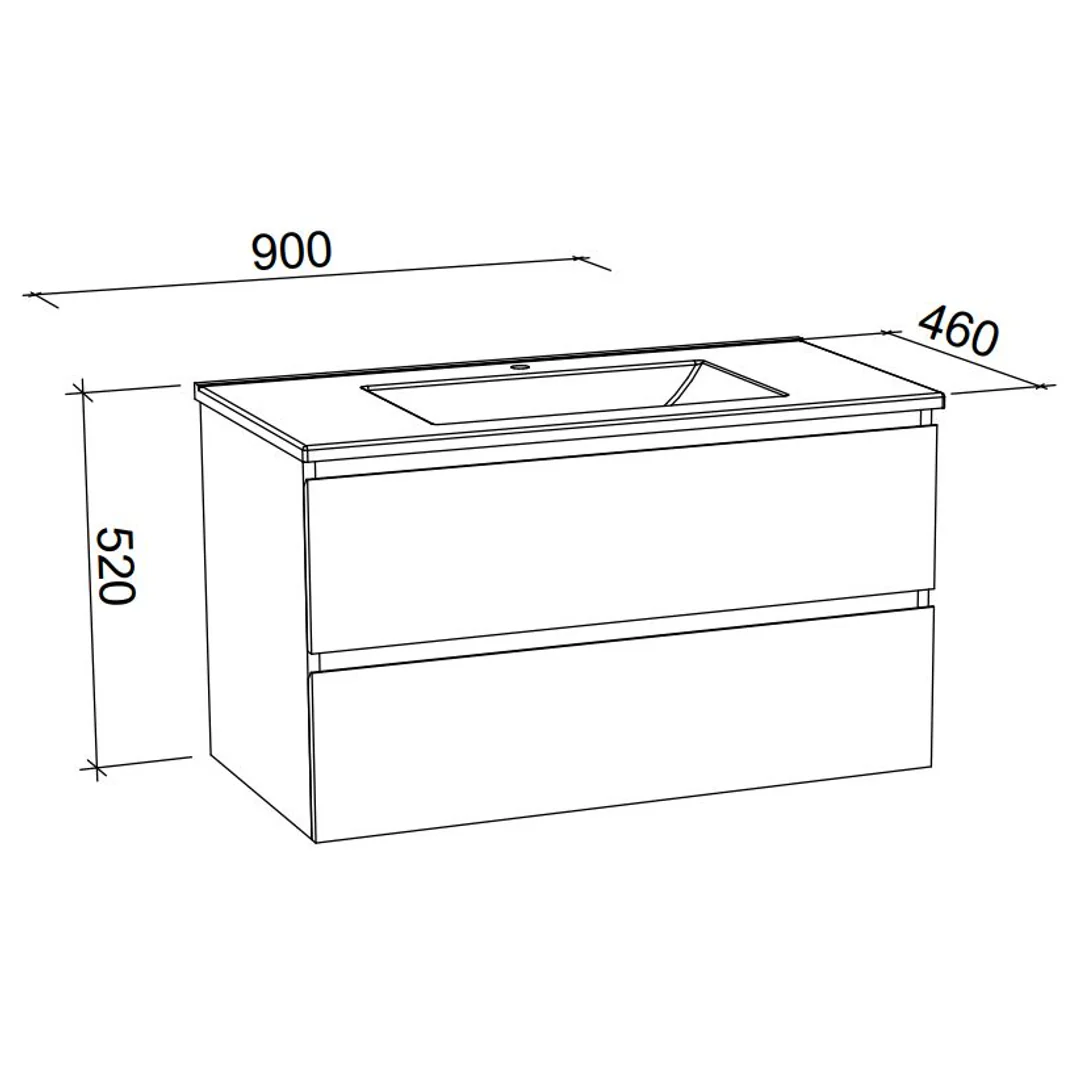 Timberline Nevada Plus Freestanding 900mm Vanity - Image 3