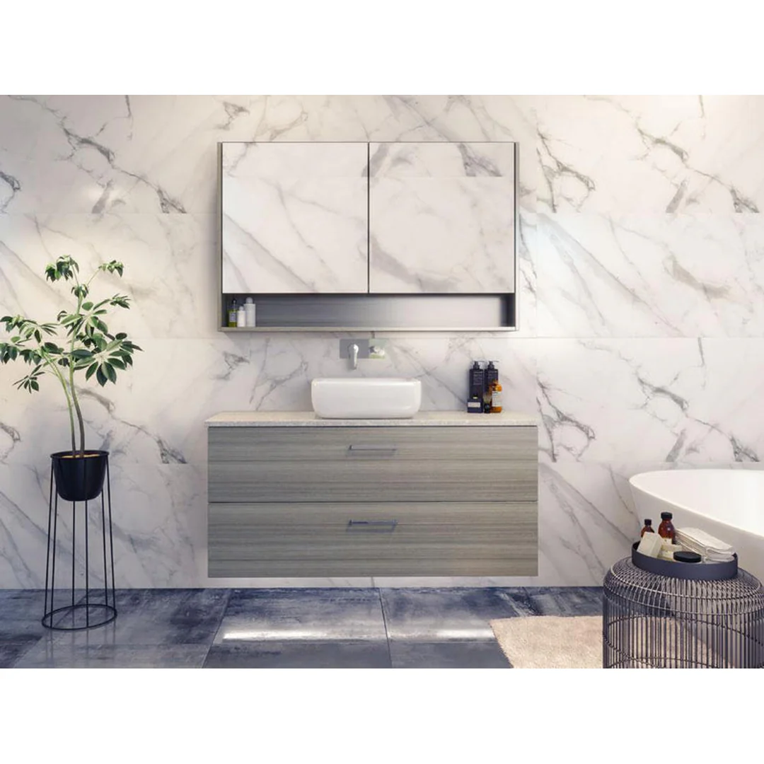 Timberline Nevada Plus Vanity 1200mm Silksurface White Gloss Undercounter Basin Wall Hung - Image 2