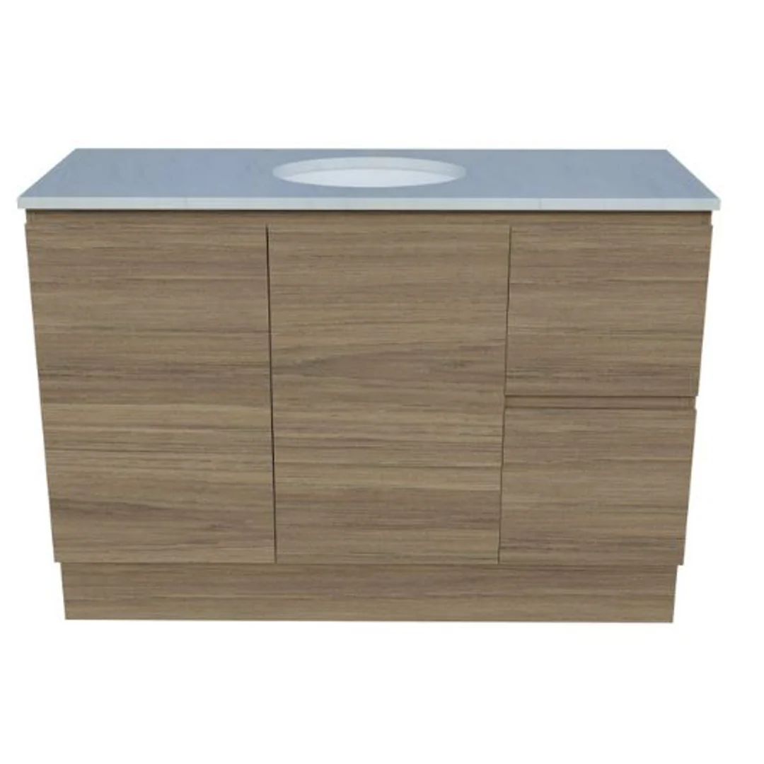 Timberline Nevada Vanity 1200 Silksurface Top White Gloss U/C Basin F/Standing - Image 2