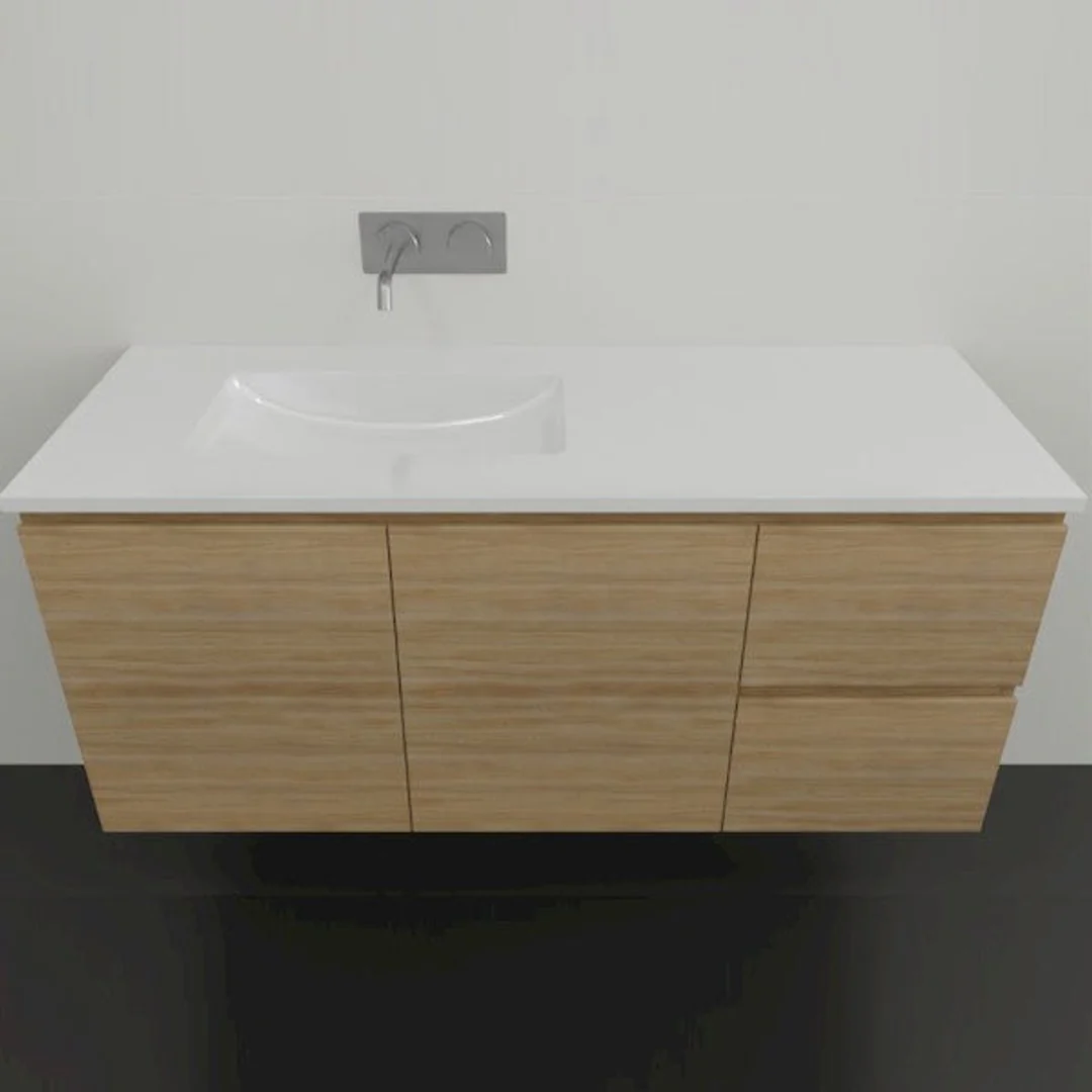 Timberline Nevada Vanity 1200mm Left Bowl Regal Top Wall Hung - Image 2