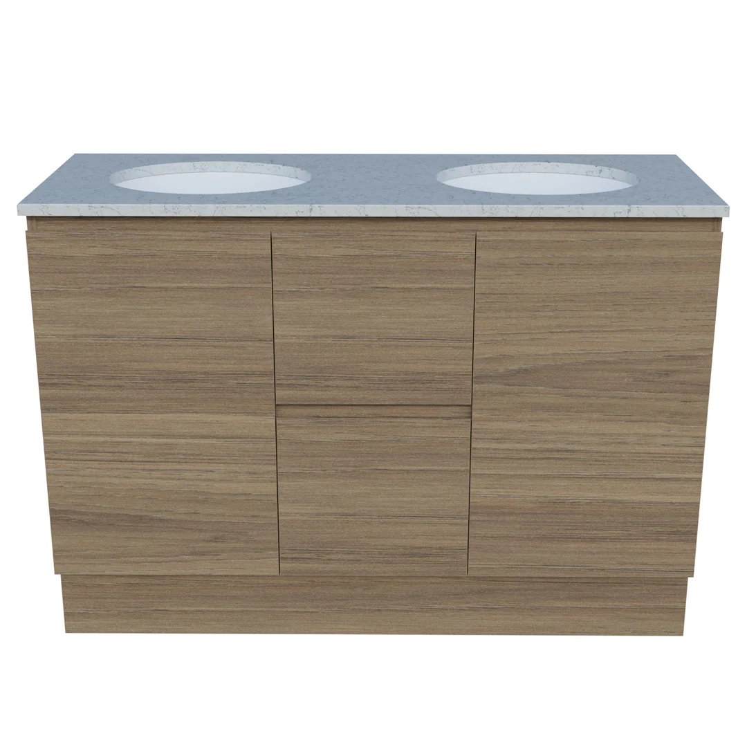 Timberline Nevada Vanity 1200mm Left Wg Basin Silksurface Uc Top Floor Standing