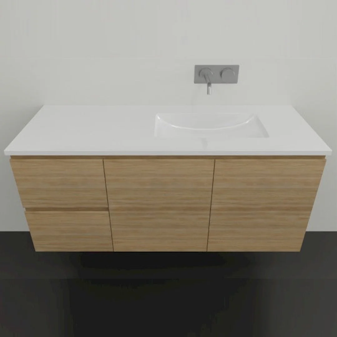Timberline Nevada Vanity 1200mm Right Bowl Regal Top Wall Hung - Image 2