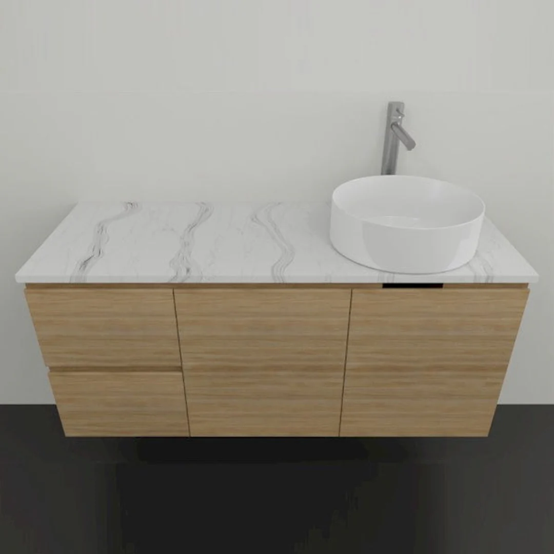 Timberline Nevada Vanity 1200mm Right Wg Basin Silksurface Ac Top Wall Hung - Image 2
