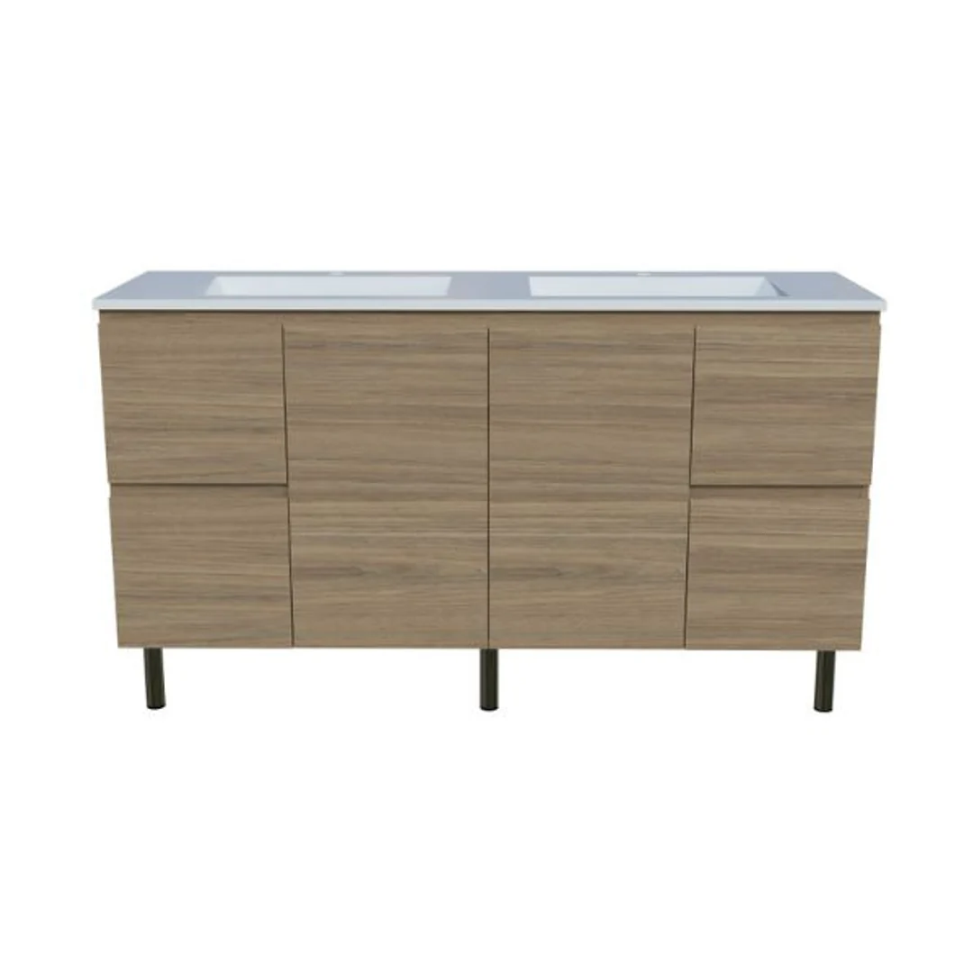 Timberline Nevada Vanity 1500 Double Bowl Regal Acrylic Top On Legs - Image 2