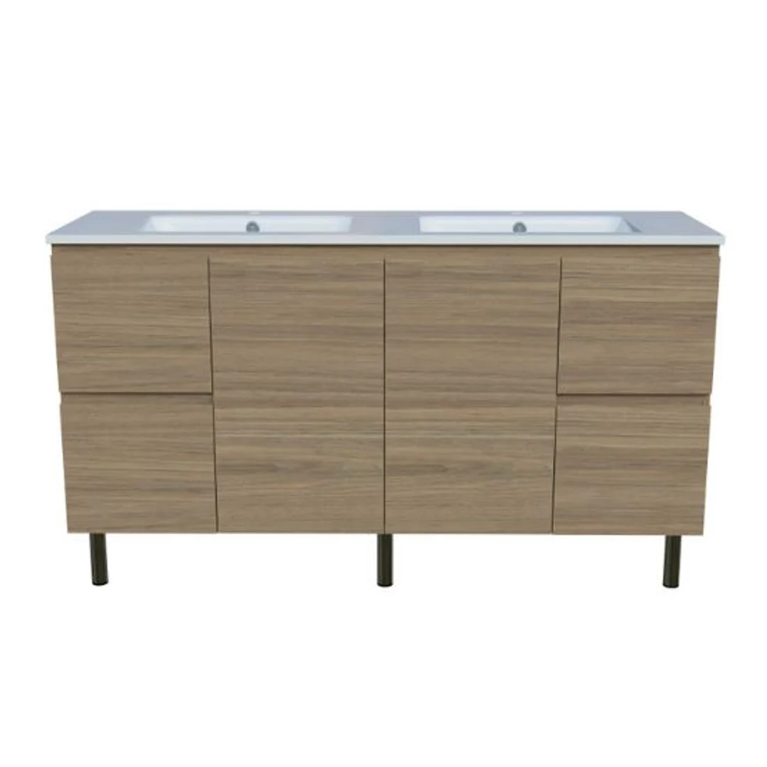 Timberline Nevada Vanity 1500mm Double Bowl Alpha Top On Legs - Image 2