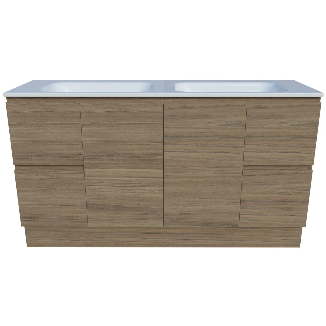 Timberline Nevada Vanity 1500mm Double Bowl Stadium Top Floor Standing