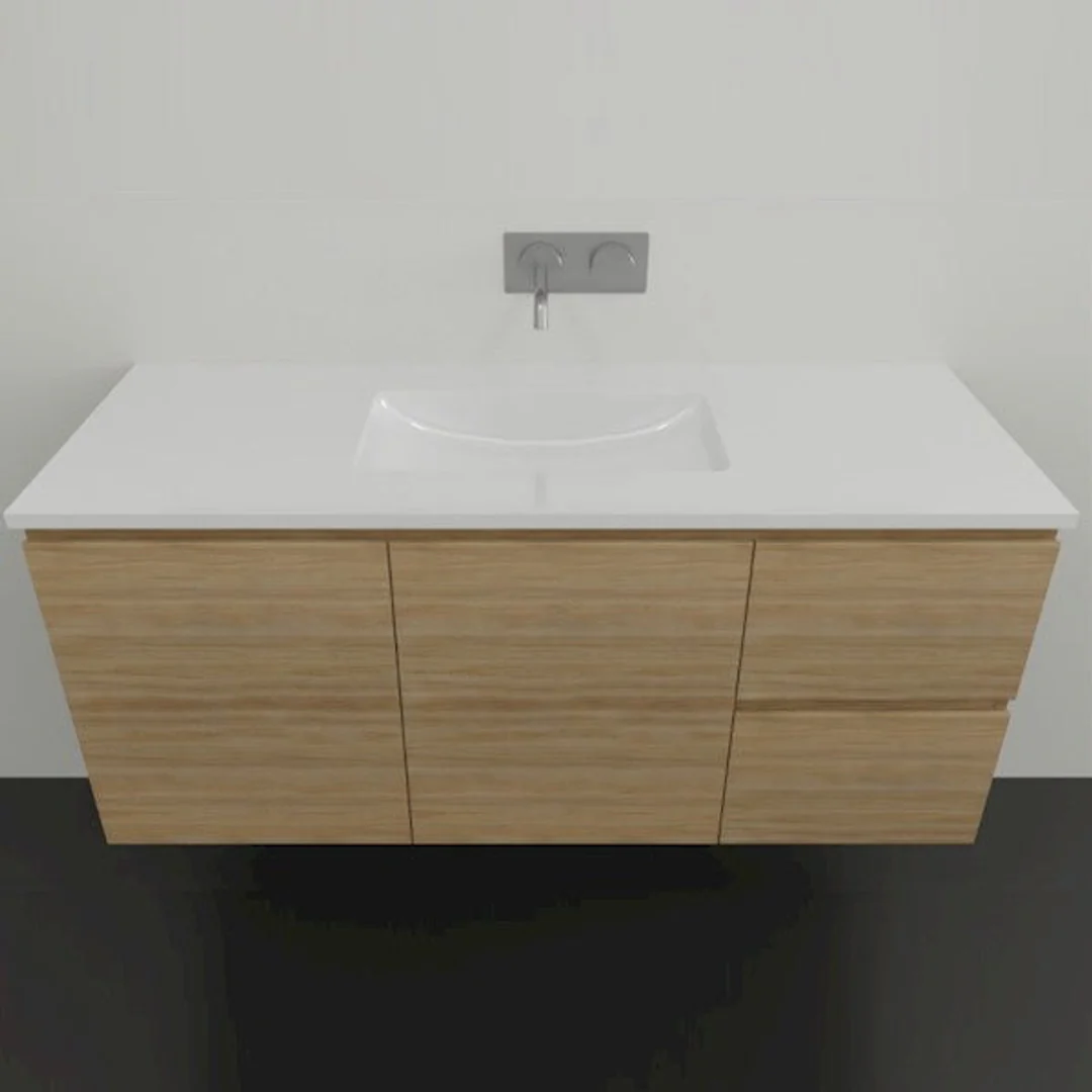 Timberline Nevada Vanity 1500mm Wall Hung With Ceramic Under Counter Basin