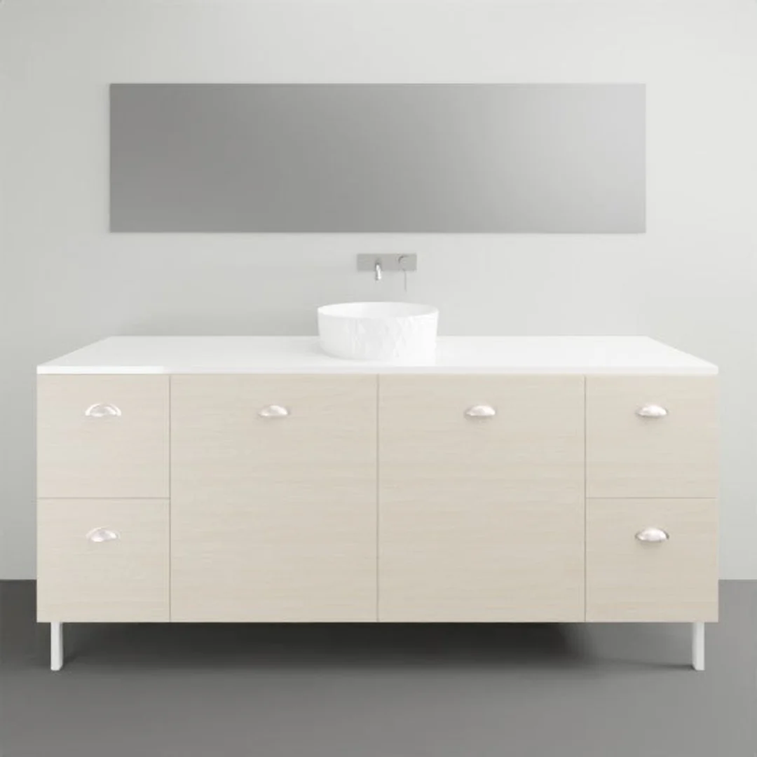 Timberline Nevada Vanity 1800 Sgl Bowl Silksurface White Gloss A/C Basin On Legs - Image 2