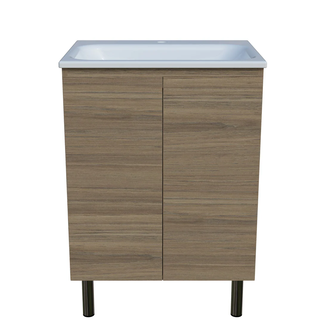 Timberline Nevada Vanity 600mm Centre Bowl Stadium Top On Legs